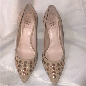 Vince Camuto VO-Haley Suede Rose Gold Polka Dots